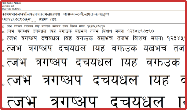 Probably, seeing this as failed to load the preview of Nepali (नेपाली) Font