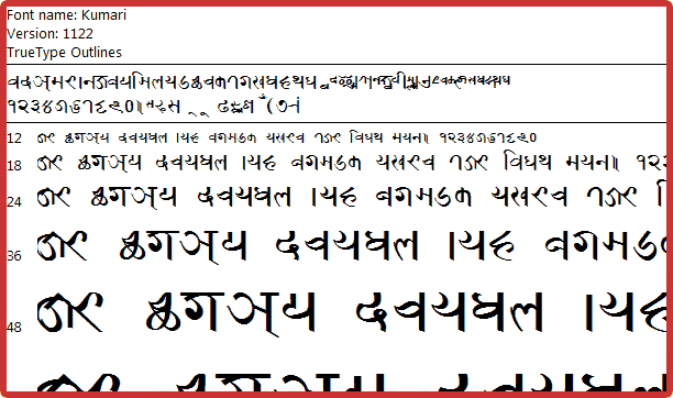 Probably, seeing this as failed to load the preview of Prachalit 1 (Kumari) Newari Font